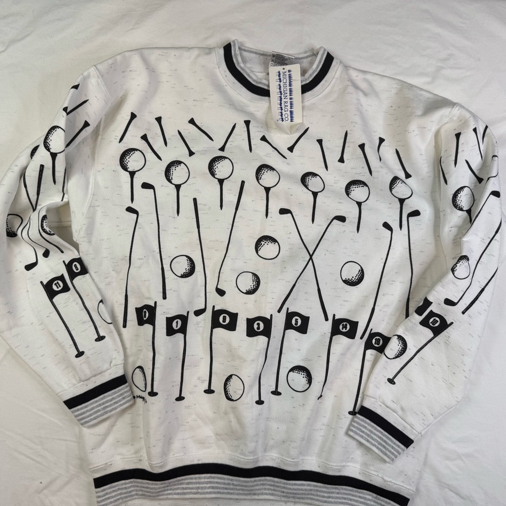 NWT Michigan rag co retro crewneck golf crewneck Mens XLarge A050525
